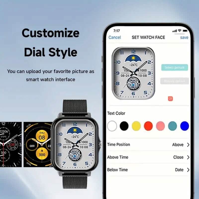 Full Touch Screen Smart Watch: Sleek Design, Smart Notifications & Fitness