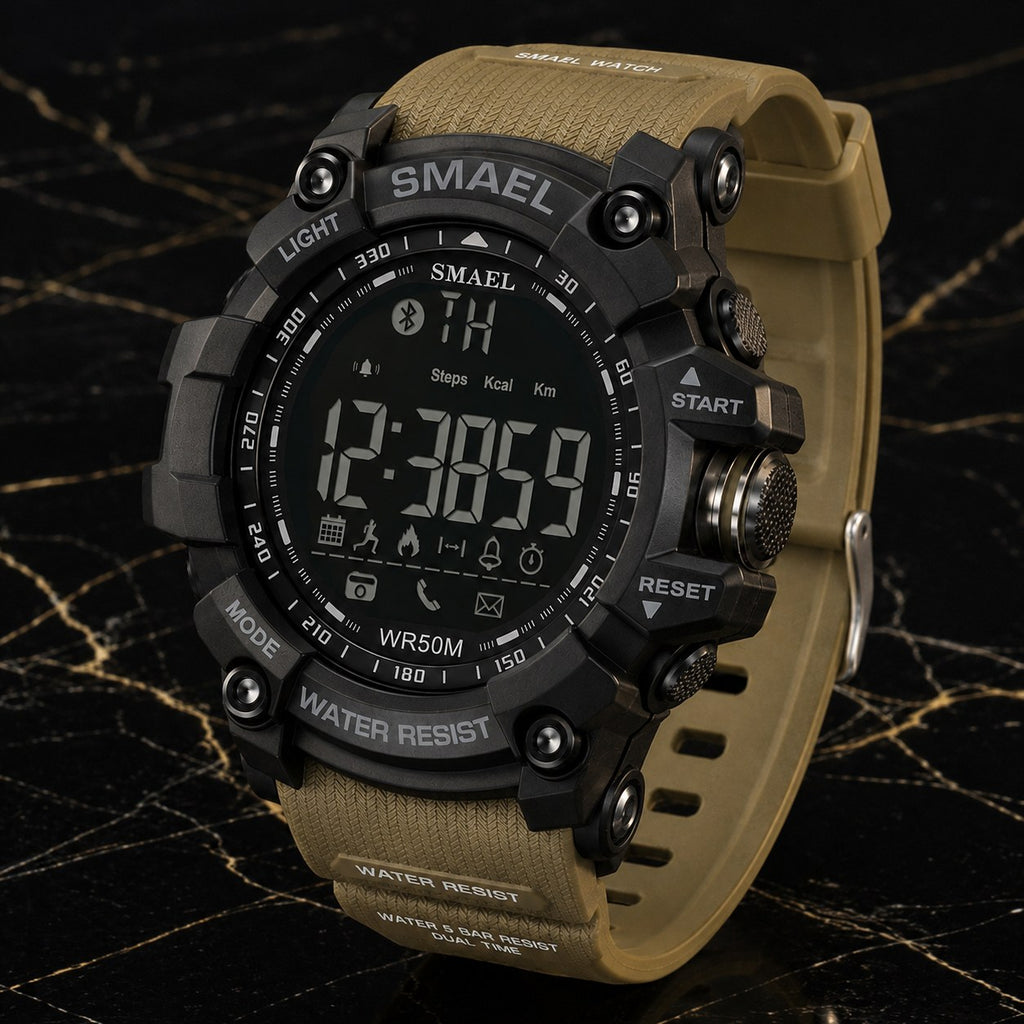 TacticSport Pro Military Smartwatch – 50M Waterproof Outdoor Watch