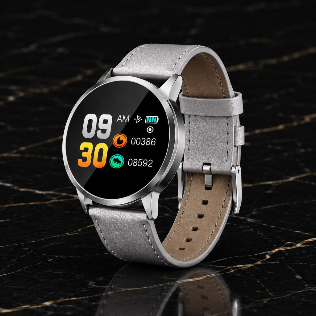 AuraTrack Smartwatch – Rose-Gold Wellness & Activity Monitor