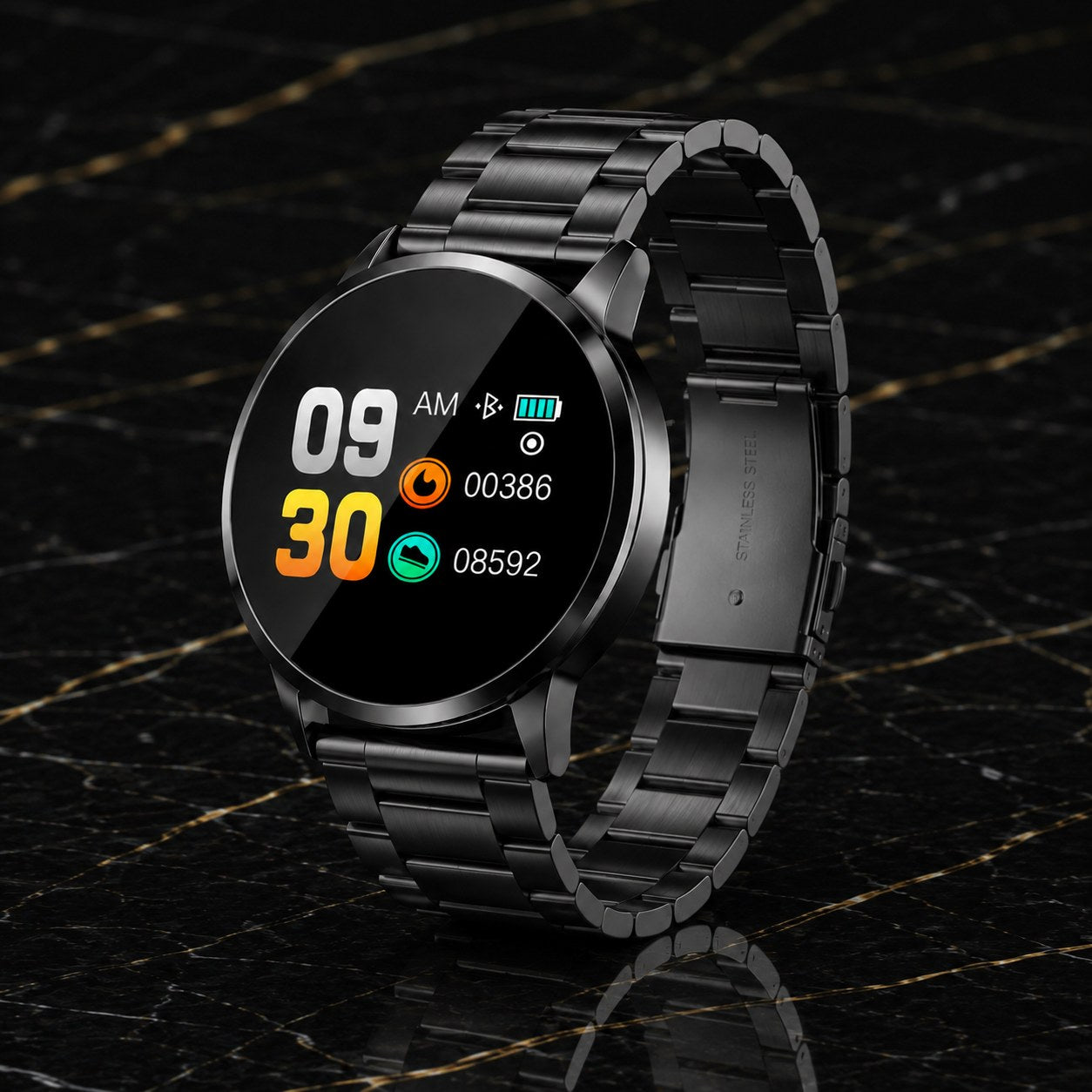 AuraTrack Smartwatch – Rose-Gold Wellness & Activity Monitor