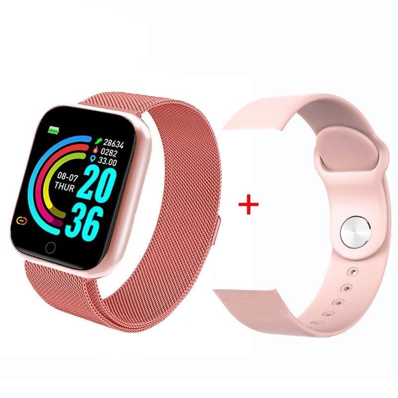 Luxury Stainless Steel Square Smartwatch: Fashion Sport Watch for Men & Women