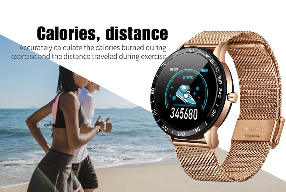 Modern Luxury Smartwatch: LED Screen, HR & BP – Multi-Function Sport Tracker