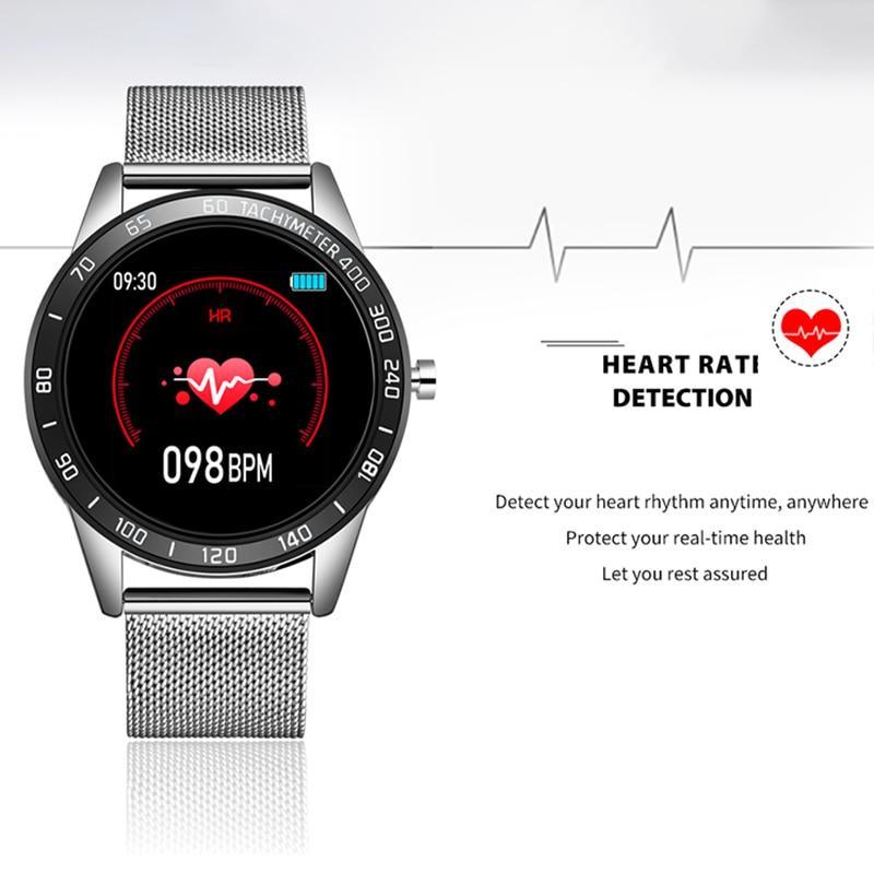 Modern Luxury Smartwatch: LED Screen, HR & BP – Multi-Function Sport Tracker