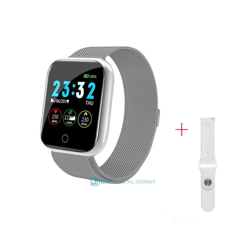 Luxury Stainless Steel Square Smartwatch: Fashion Sport Watch for Men & Women