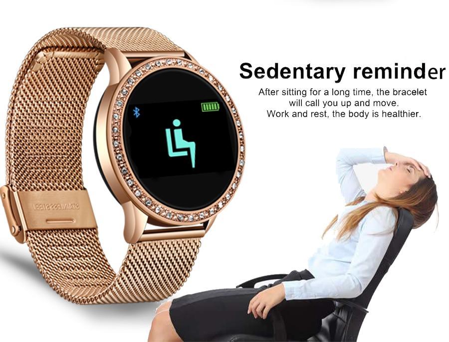 Luxury Ladies Smartwatch: Blood Pressure, Heart Rate & Fitness Tracker
