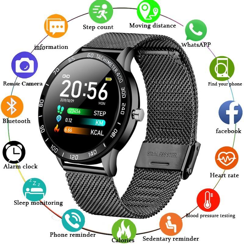 Modern Luxury Smartwatch: LED Screen, HR & BP – Multi-Function Sport Tracker