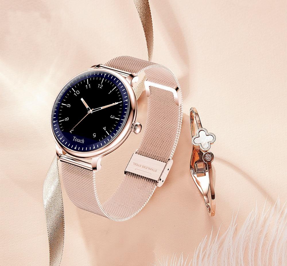 Luxury Round Screen Smartwatch for Women: Heart Rate & Notifications