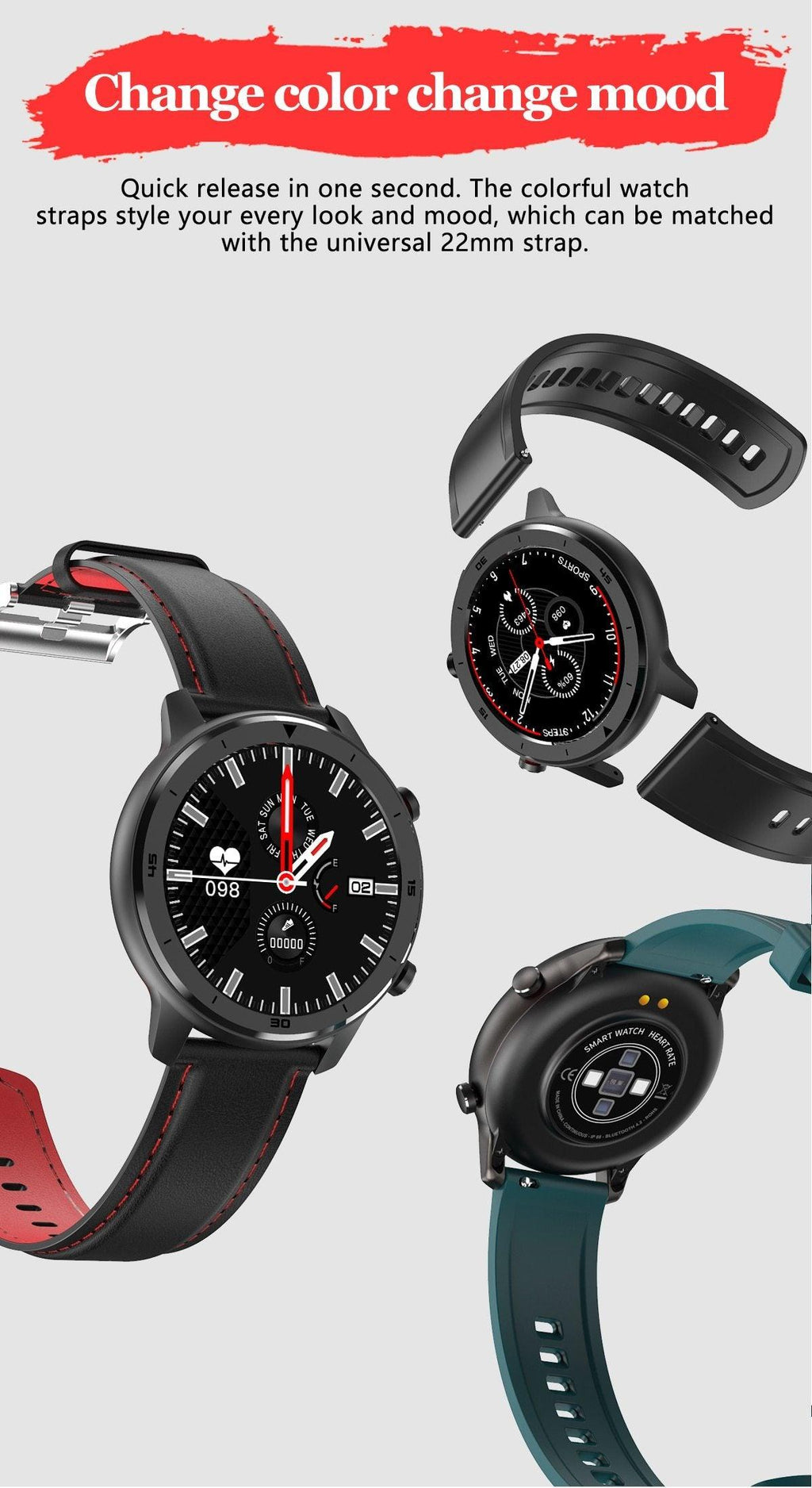 Luxury IP68 Round Touch Smartwatch for Men: 5-Day Battery, HR & BP Tracker
