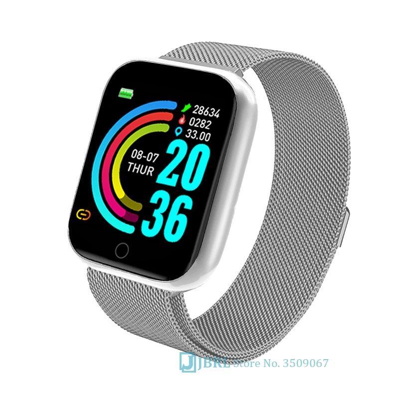 Luxury Stainless Steel Square Smartwatch: Fashion Sport Watch for Men & Women