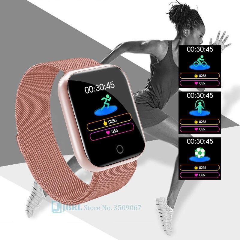 Luxury Stainless Steel Square Smartwatch: Fashion Sport Watch for Men & Women