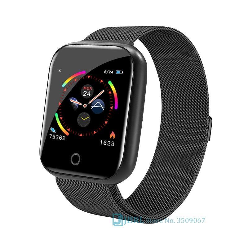 Luxury Stainless Steel Square Smartwatch: Fashion Sport Watch for Men & Women