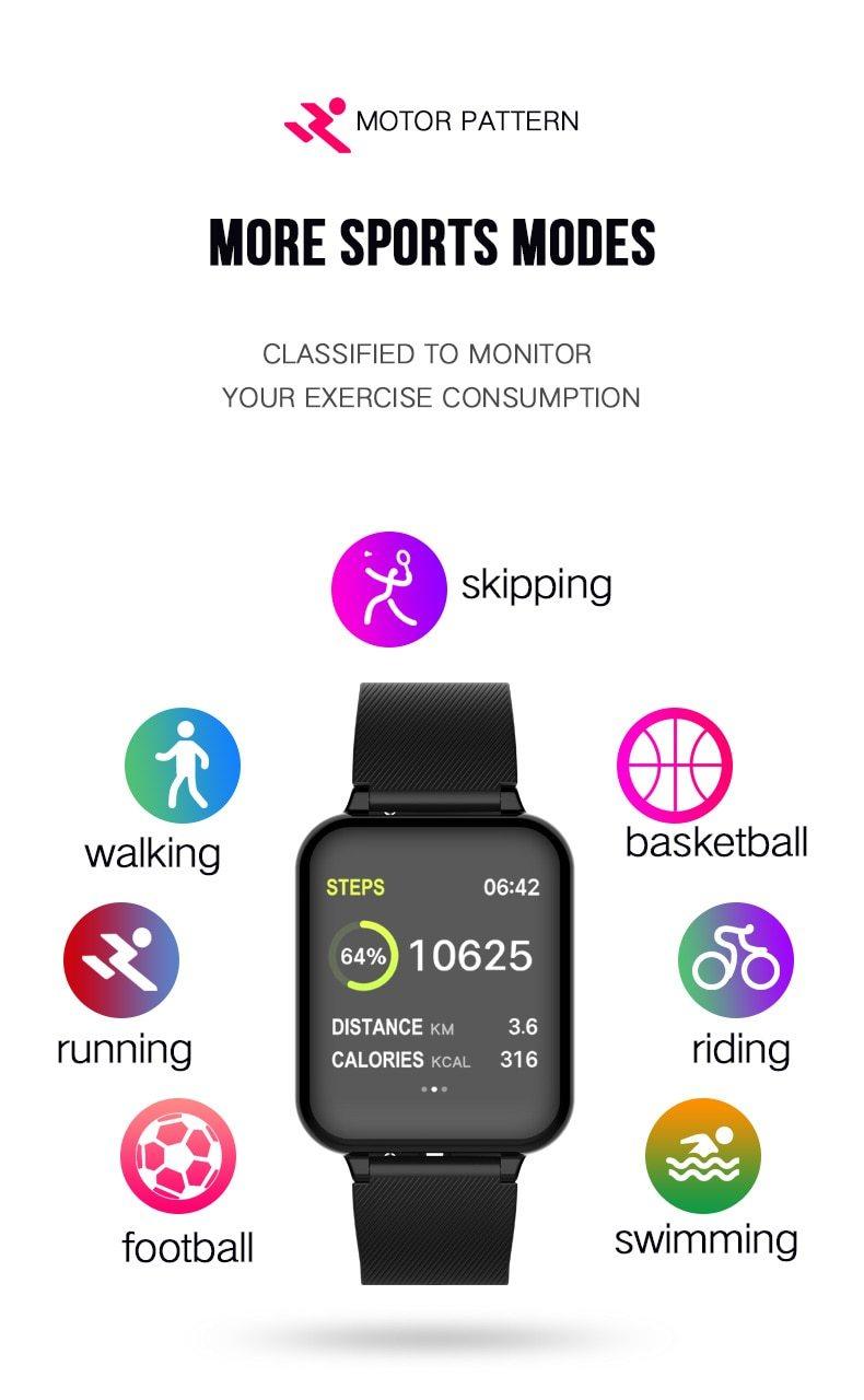 B57 Smartwatch: IP67 Waterproof, Heart Rate & Blood Pressure Tracker