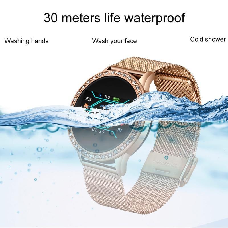 Luxury Ladies Smartwatch: Blood Pressure, Heart Rate & Fitness Tracker