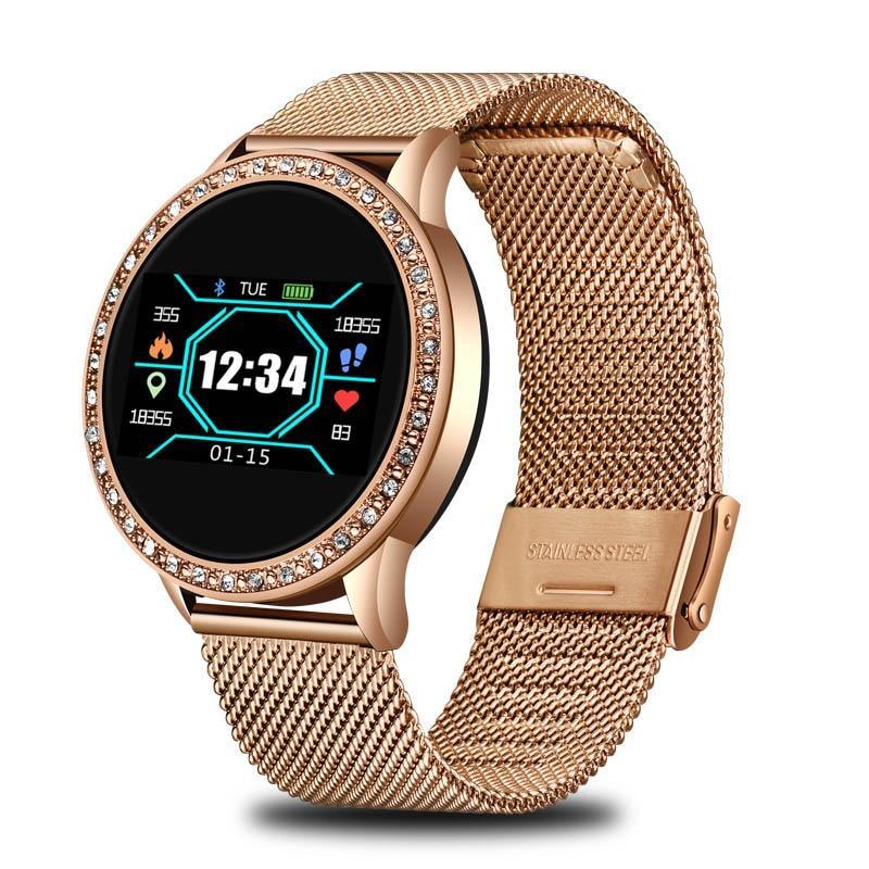 Luxury Ladies Smartwatch: Blood Pressure, Heart Rate & Fitness Tracker