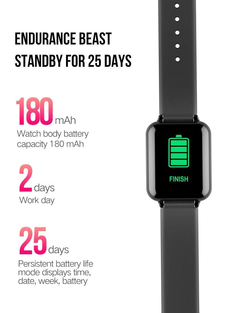 B57 Smartwatch: IP67 Waterproof, Heart Rate & Blood Pressure Tracker