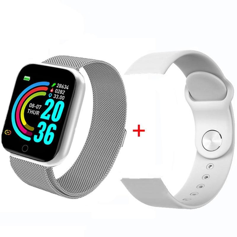 Luxury Stainless Steel Square Smartwatch: Fashion Sport Watch for Men & Women
