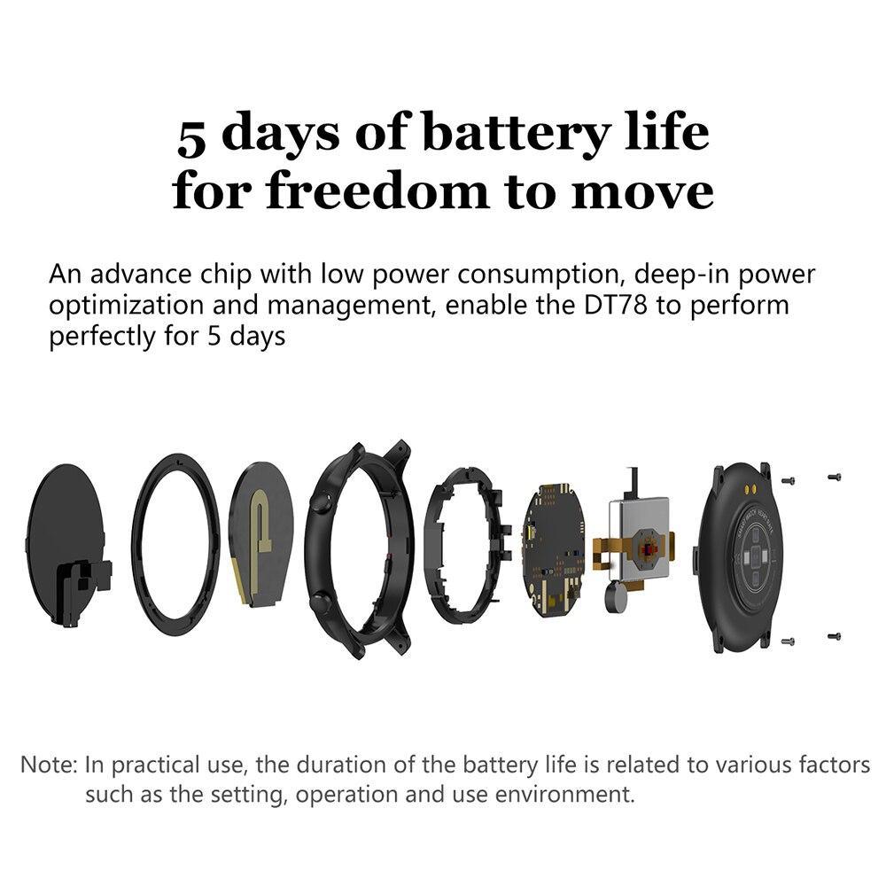 Luxury IP68 Round Touch Smartwatch for Men: 5-Day Battery, HR & BP Tracker