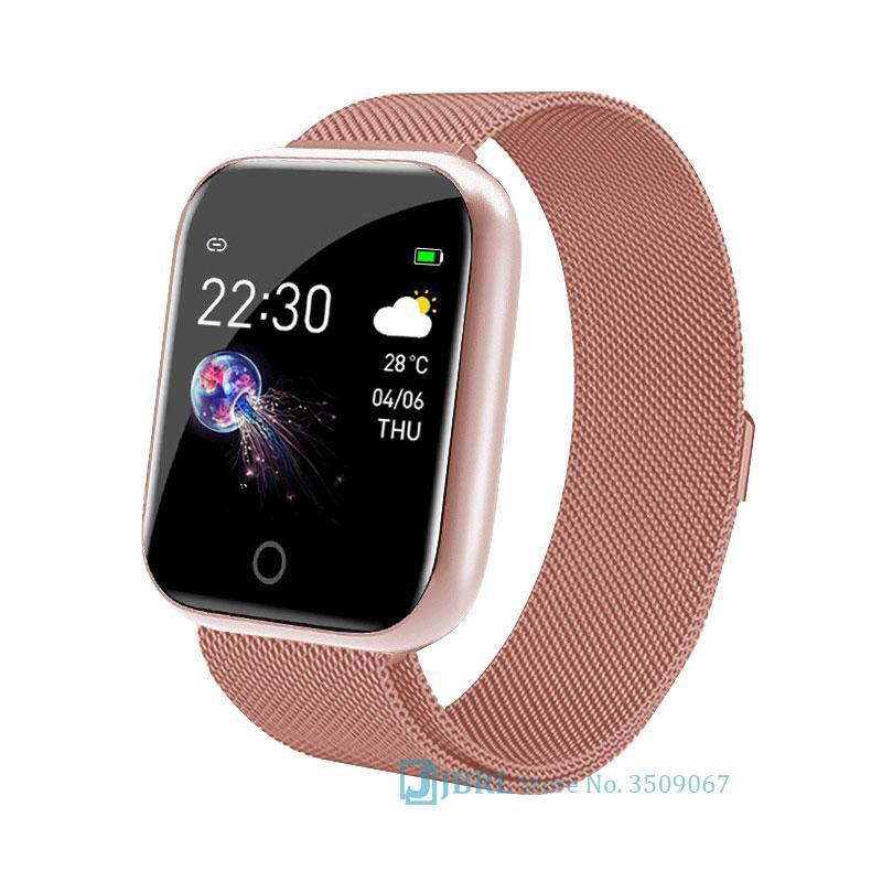 Luxury Stainless Steel Square Smartwatch: Fashion Sport Watch for Men & Women