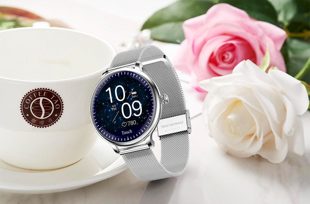 Luxury Round Screen Smartwatch for Women: Heart Rate & Notifications