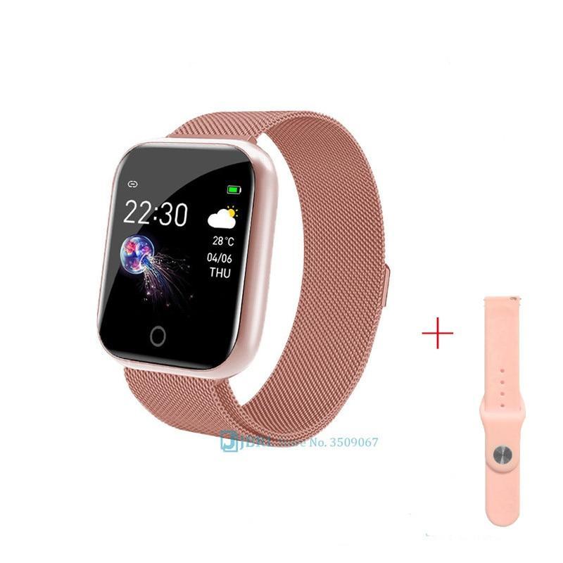 Luxury Stainless Steel Square Smartwatch: Fashion Sport Watch for Men & Women