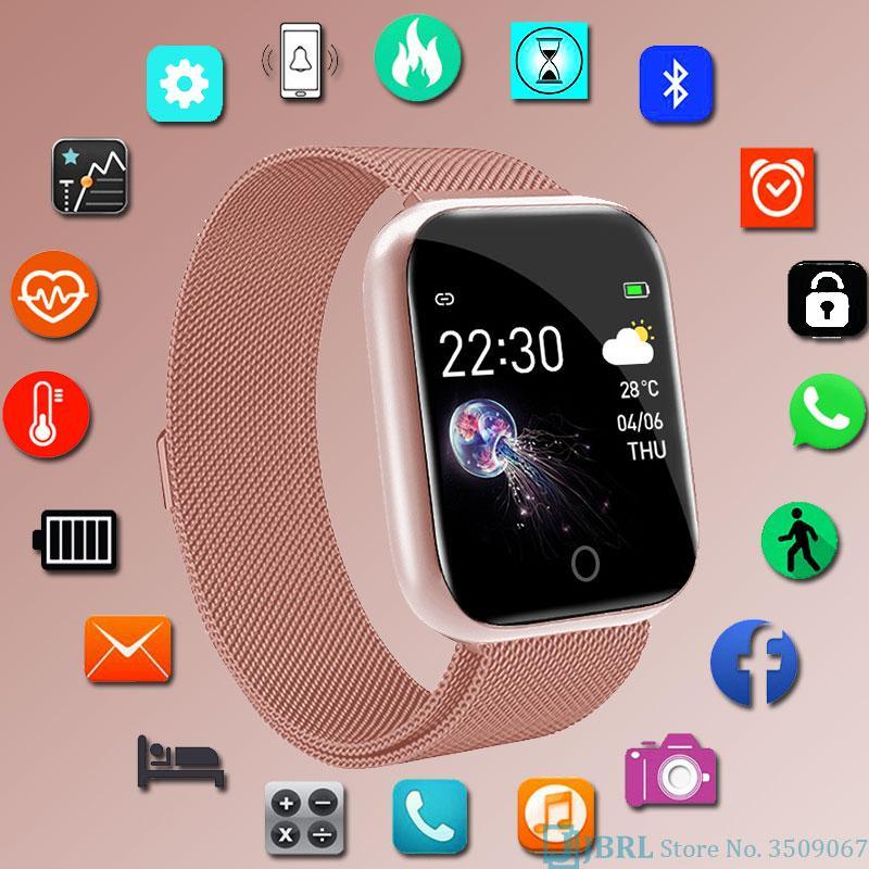 Luxury Stainless Steel Square Smartwatch: Fashion Sport Watch for Men & Women