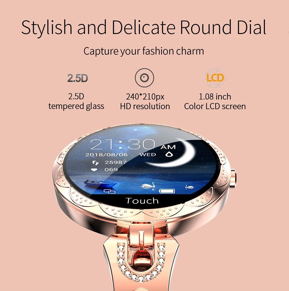 Fashion Women's Smartwatch: Waterproof, Heart Rate & Fitness Tracker