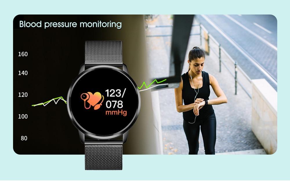 Luxury LED Color Screen Smartwatch: Fashion Fitness Tracker for Women