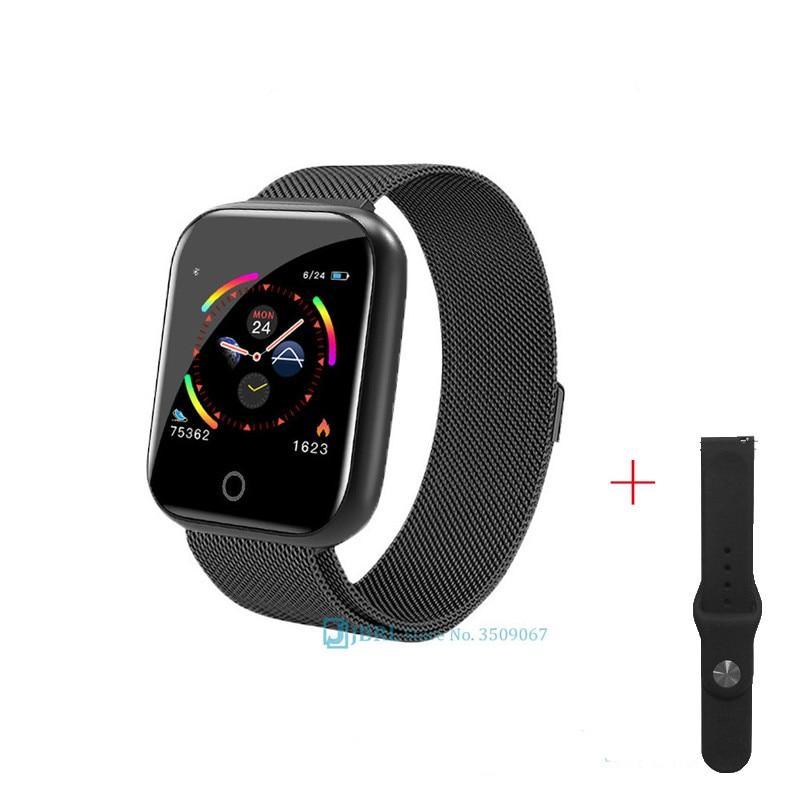 Luxury Stainless Steel Square Smartwatch: Fashion Sport Watch for Men & Women