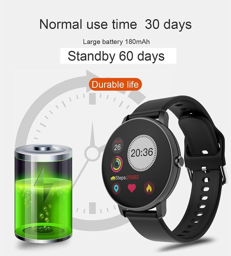 New Fashion Waterproof Fitness Smartwatch: HR & BP Tracker for iOS/Android