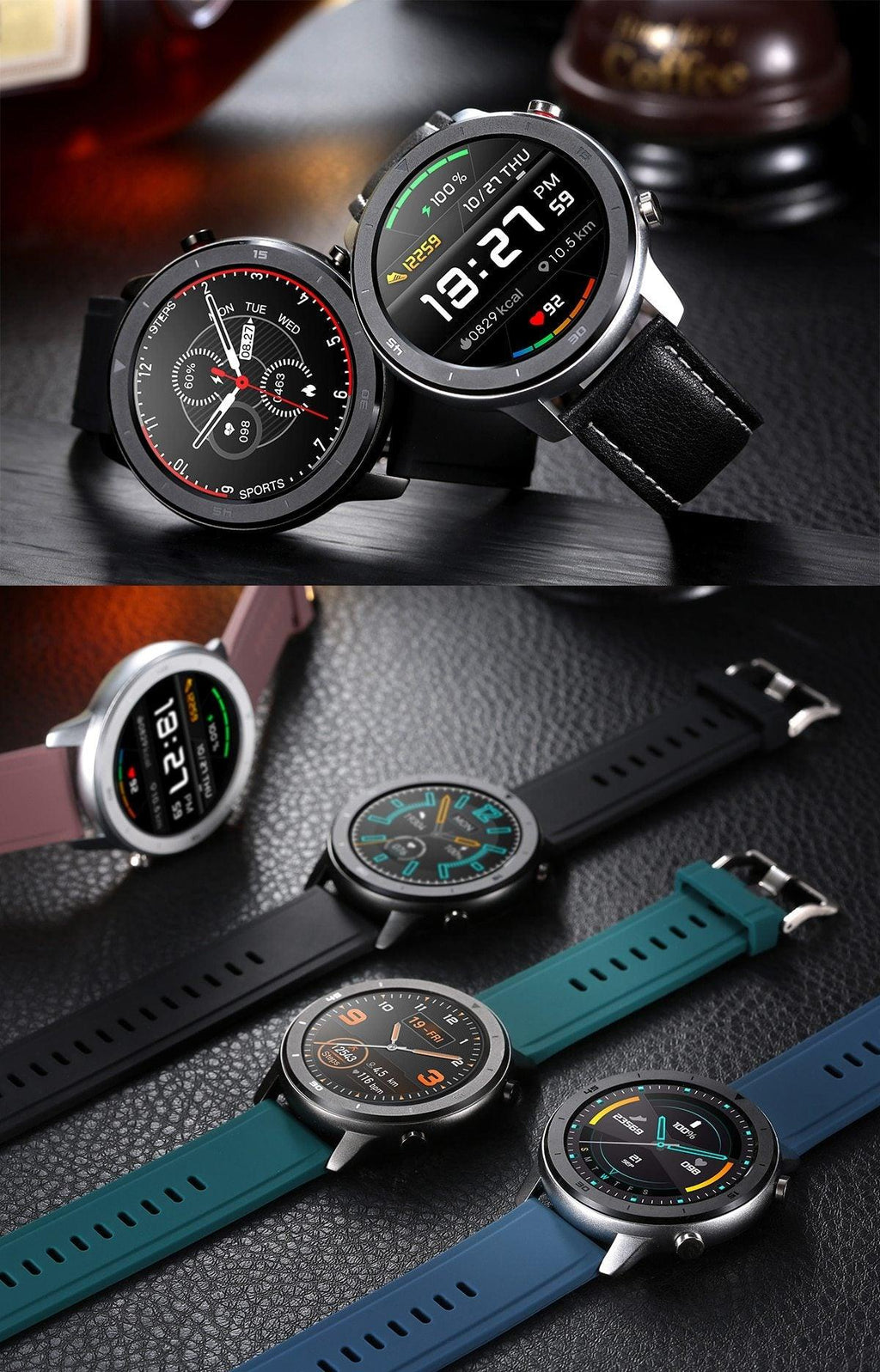 Luxury IP68 Round Touch Smartwatch for Men: 5-Day Battery, HR & BP Tracker