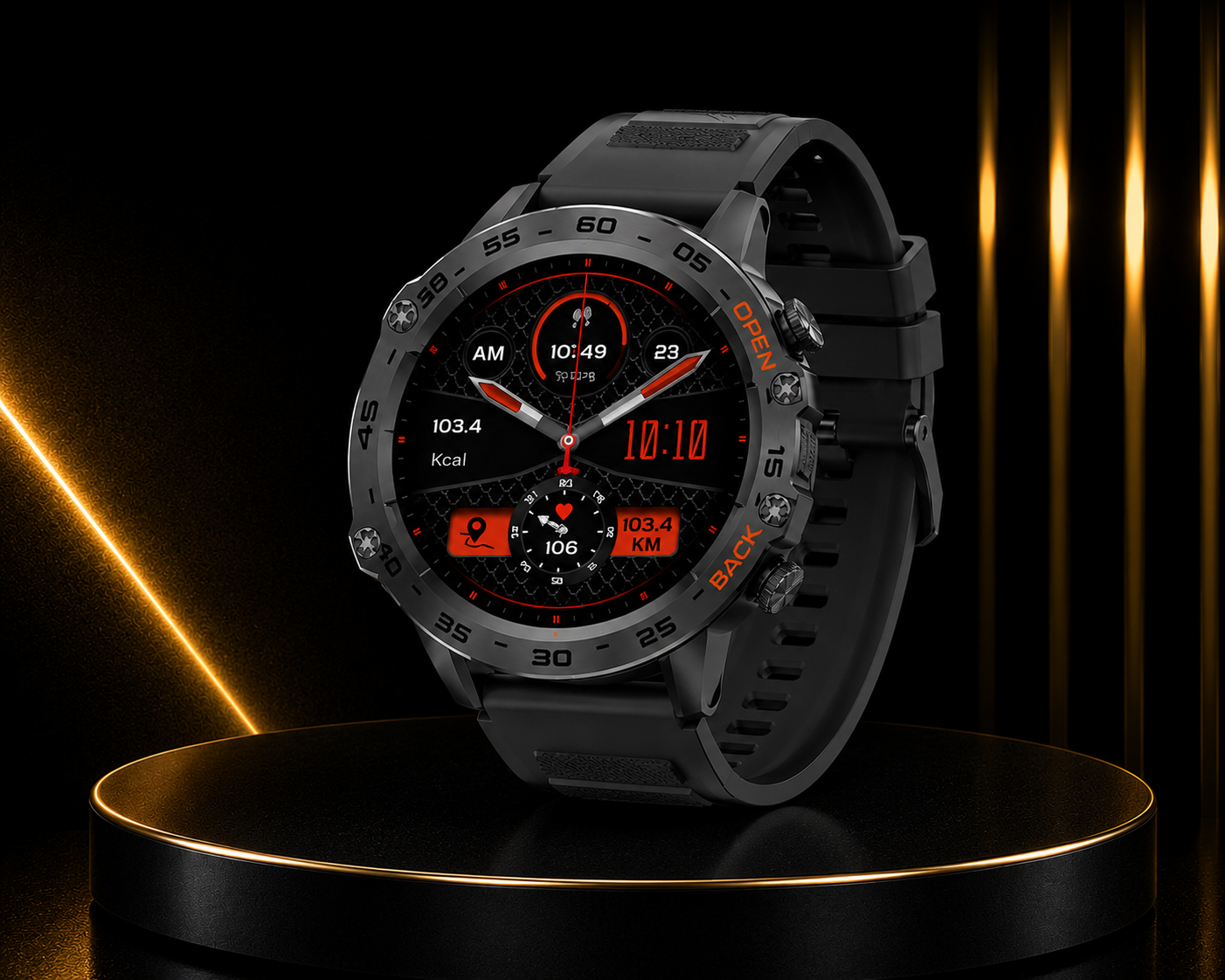 Men's OBA Bluetooth Smartwatch: Calls, Notifications & Activity (Black)