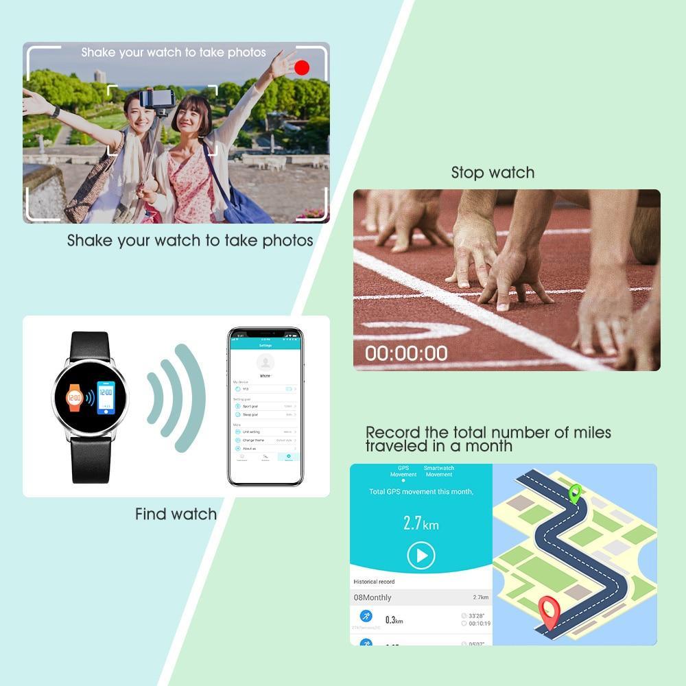 Luxury LED Color Screen Smartwatch: Fashion Fitness Tracker for Women