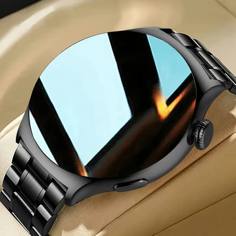 Men's Big Screen Smartwatch – Bluetooth Calling, Custom Dials & Fitness Tracker (Black)